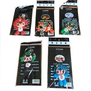 Olympic Beijing 2008 China Olympics Mascot Key Rings - Lot of 5 Unopened